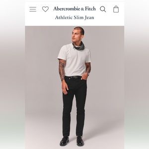 Abercrombie & Fitch Atheltic Slim Jean Black 30W 32L